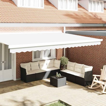 vidaXL - Vervangvolant - voor - zonnescherm - voor - 5 - m - Wit - Polyester