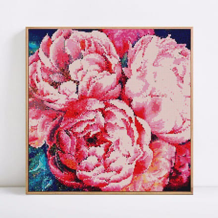 Peinture diamant 5d avec perceuse complète, fleurs rondes, broderie de fleurs, loisirs créatifs, photo 30x30 pink