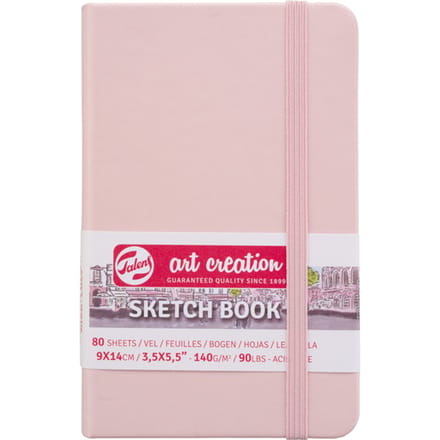 Schetsboek Talens Art Creation 80 witte vellen 140gr 90x140mm roze