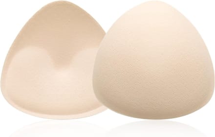 Push Up Triangular Bh Pads - Herbruikbare en Ademend Borstvergroter Inserts in Beige - 1 Paar