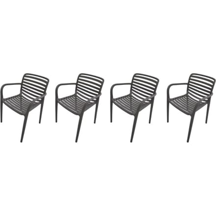 Garden Impressions Nantes tuinstoelen set van 4 – antraciet