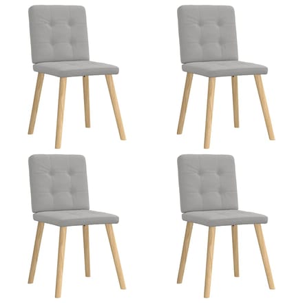 vidaXL Eetkamerstoelen 4 st stof wolk grijs
