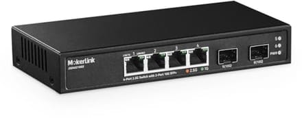 4-poorts 2.5G Ethernet Switch met 10G SFP+ slot - Onbeheerd, Stil en Compact