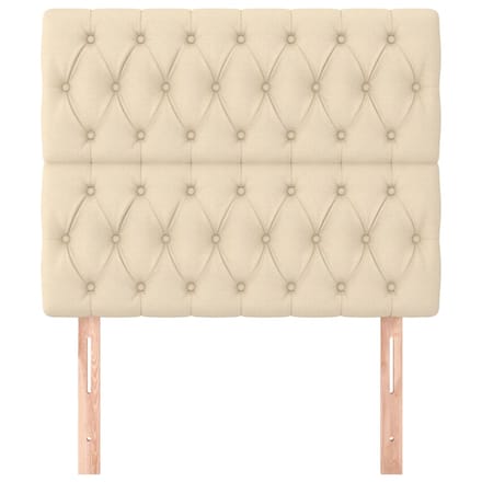 vidaXL - Hoofdbord - crème - 100x7x118/128 - cm - stof