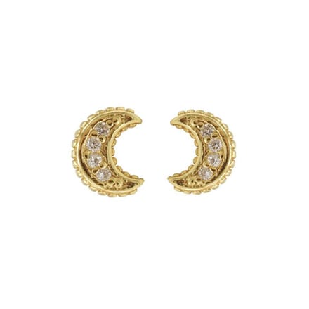 Karma Oorbellen Zirconia Moon Goud