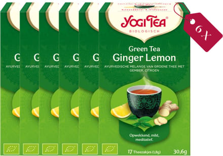 Yogi Tea Green Tea Ginger Lemon - tray: 6 stuks