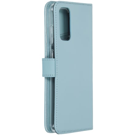 Selencia Hoesje - Geschikt voor Samsung Galaxy S20 - Echt Lederen Bookcase - Air Blue
