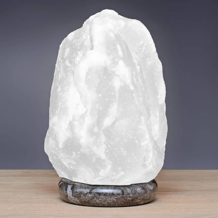 Wagner Life Zoutlamp Rock white line 2 - 3 kg, marmeren voet, wit