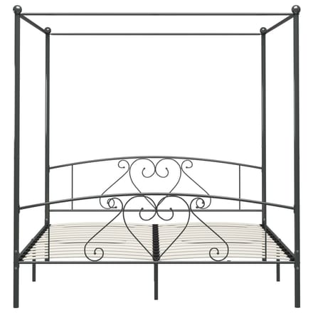 vidaXL - Hemelbedframe - metaal - grijs - 180x200 - cm