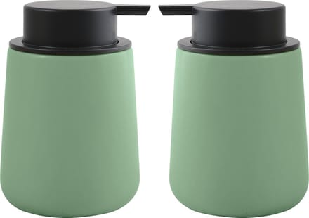 MSV Zeeppompje/dispenser Malmo - 2x - Keramiek - groen/zwart - 8,5 x 12 cm - 300 ml
