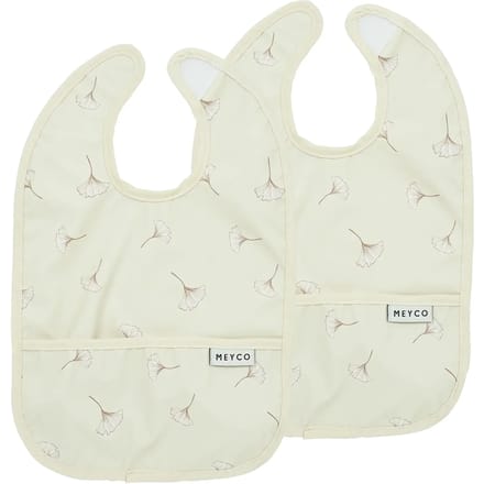 Meyco Baby Ginkgo slab met opvangbakje - 2-pack - soft sand