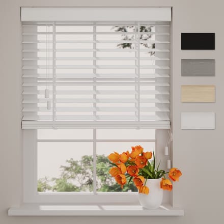 Bamboe Houten Jaloezie Easy - 50 mm - White - 90 x 240