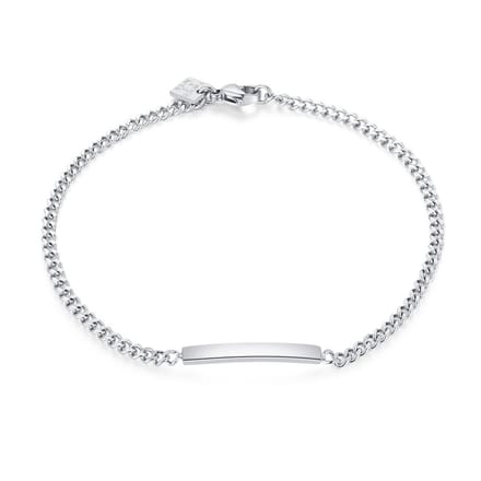 Twice As Nice Armband in edelstaal, naamplaatje 21,5cm