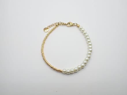 Colure® armband glasparels 6mm white goud Miyuki combinatie