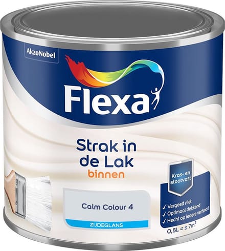 Flexa - Strak In De Lak Binnenlak Zijdeglans - Calm Colour 4 - Mengverf - 500 Ml