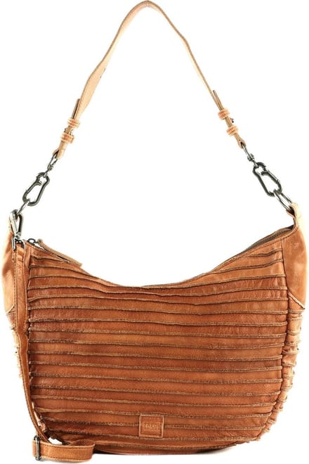 FREDsBRUDER Leren Schoudertas Riffel Flowow Shoulderbag Dark Caramel Bruine