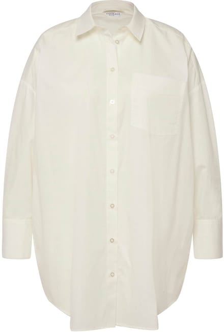 Studio Untold - Dames - Overhemdblouse oversized print op de achterkant - Off-white - Maat 54+
