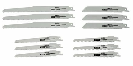 Silver - Reciprozaagblad Set - 12 Stuks - HCS/Bi-Metaal - Universele Compatibiliteit