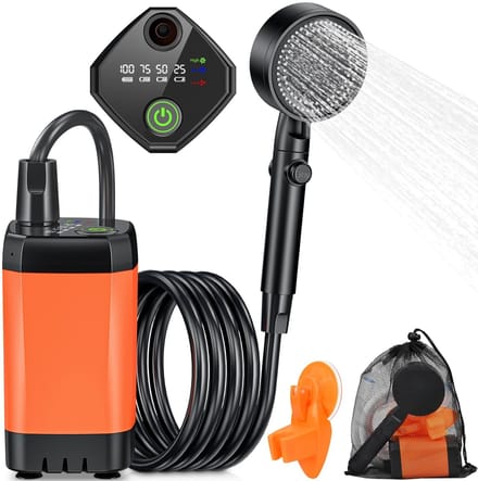 Dailygoods- Camping Douche Draagbaar - 3000mAh Accu - Mobiele Buitendouche - Douchekop - 2M Slang - Slimme Digitale Display