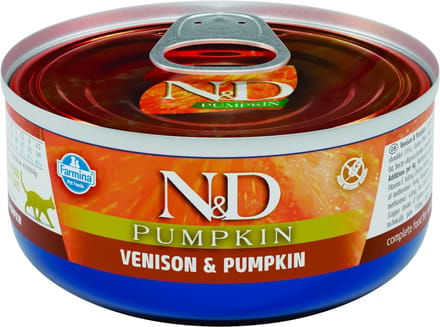 N&D Pumpkin natvoeding voor de kat Hert 70 gr. - per 24 stuks