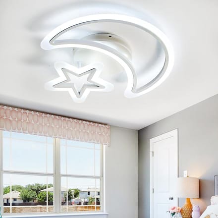 Kinderplafondlamp LED - Hanglamp Kamerlamp - Slaapkamer Verlichten - Instelbare Kleurtemperatuur - 50x45 cm - Wit