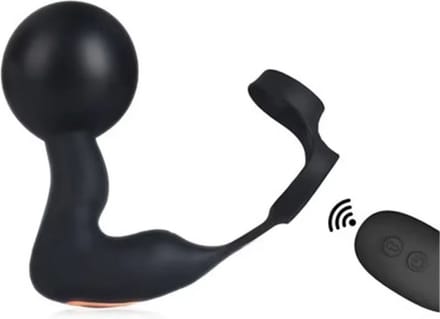 Cockring met opblaasbare Buttplug - Flexibel - Vibrator - Anaal - Penisring - Balzak