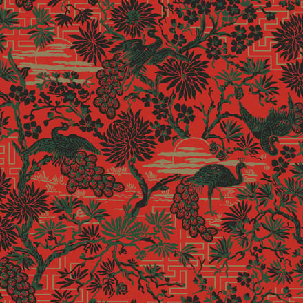 Duro Vliesbehang 095-08 - Gammalsvenska Papper - Hotel Chique Rood - 53cm x 10.05m