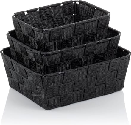 Alvaro Mand Set van 3 Stuks - Zwart - Kela