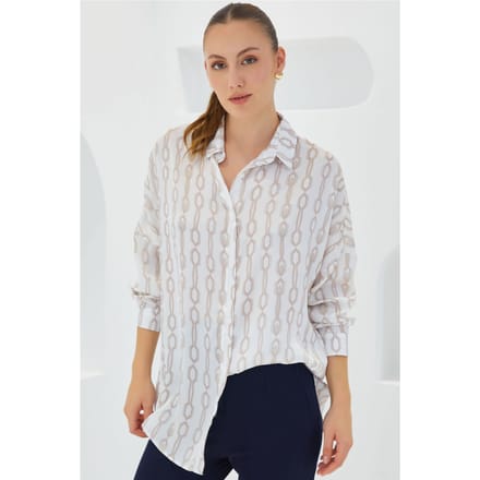 Oversized Satijnen Knopenblouse