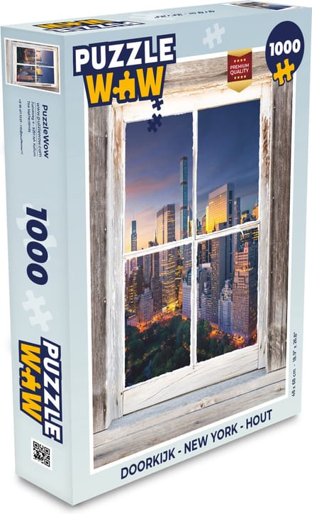 Puzzel Doorkijk - New York - Hout - Legpuzzel - Puzzel 1000 stukjes volwassenen