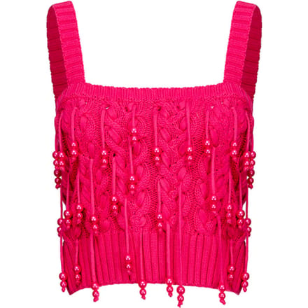 PINKO Potassio Top Mix Trecce E Fettucce Raspberry Red Größe: S | Tanktops Outlet | Damen | Rosa