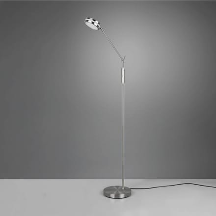 Trio Lighting LED vloerlamp Franklin, sensordimmer, mat nikkel