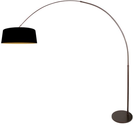 Vloerlamp Luma-Dark 4770CA Zwart Metaal/Textiel Hoogteverstelbaar met Draaikantelbaar E27 Fitting - Steinhauer
