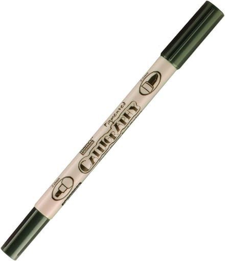 Marvy - Calligraphy Pigmented Twin Marker - Dark Grey
