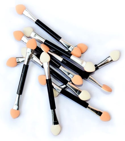 Oogschaduw Borstel - Oogschaduw Kwast - Make up kwasten - 7,5 cm - 10 stuks - Zwart/Zilver