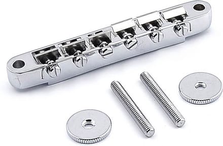 Brug voor e-gitaar, tune'o matic, chroom, stud spacing 73,5mm, stud diam 4mm, chroom