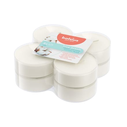 Bolsius - Maxilichten - True Scent Fresh Cotton - 8 Stuks - 8 Uur Brandduur