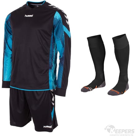 Hummel Bremen Keeperstenue Black Blue - Keepershandschoenen - Maat M