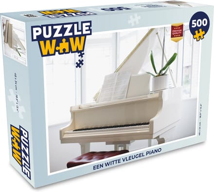 Puzzel Een witte vleugel piano - Legpuzzel - Puzzel 500 stukjes