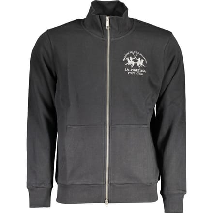 La Martina Zwarte Katoenen Herensweater