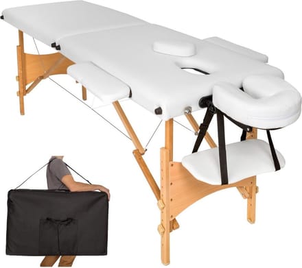 Dreamble - Mobiele Massagetafel - 2 zones - 5cm - Wit + Draagtas
