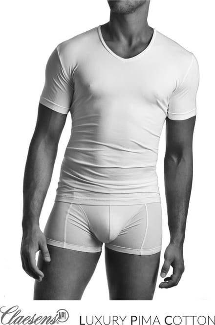 Claesen's® - T-Shirt Wit V-Neck PimaCLS 121-White-M