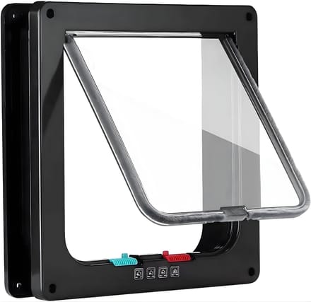 REN® Kattenluik - Huisdierdeur - Zwart - 24cm x 25cm x 6cm
