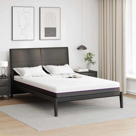 vidaXL - Traagschuimmatras - Medium - 140 - x - 190 - cm - Wit - en - Grijs