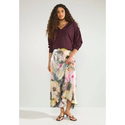 Nümph 707060 nudayletta lurex v-neck pullover fig