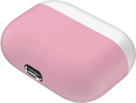 Airpods Pro case - siliconen - wit-roze - beschermend design