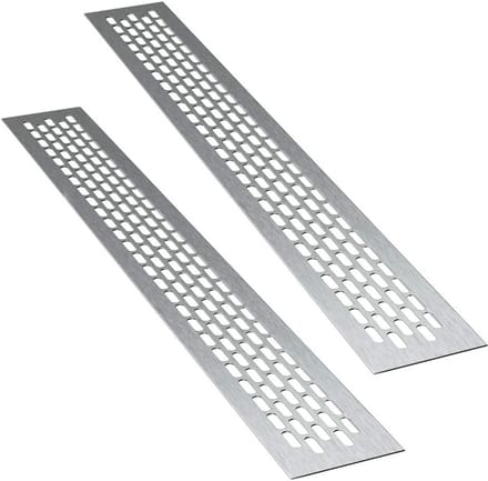 Rechthoekig Ventilatie Rooster Aluminium Inox 44x6 cm (2 Stuks)