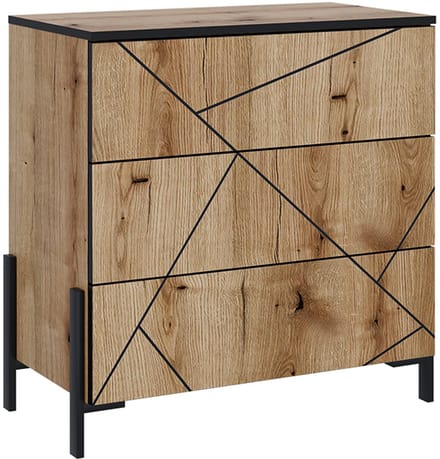 Vicco Hatto Dressoir – 78 x 76.8 cm met 3 lades Eiken
