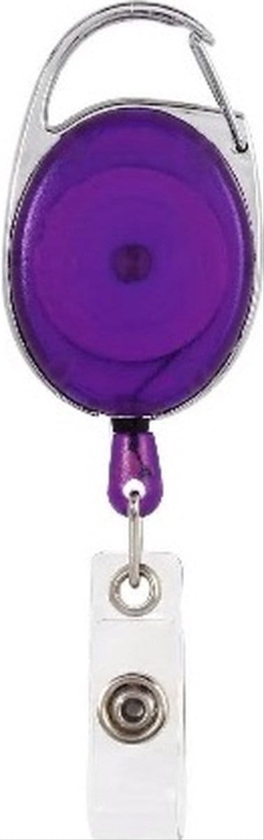 *** Paarse Badgehouder met Clip - Trekkoord Werkpas - Skipas - van Heble® ***