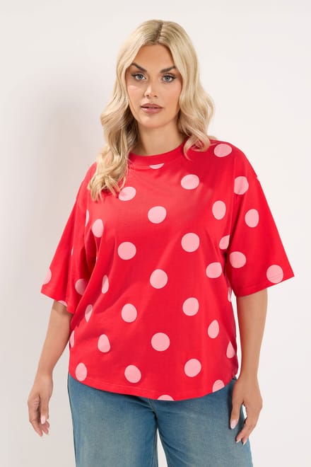 Limited Collection Rood Tshirt Met Stippen Size 40